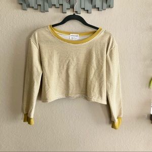 Sunflower yellow striped cropped top, medium
